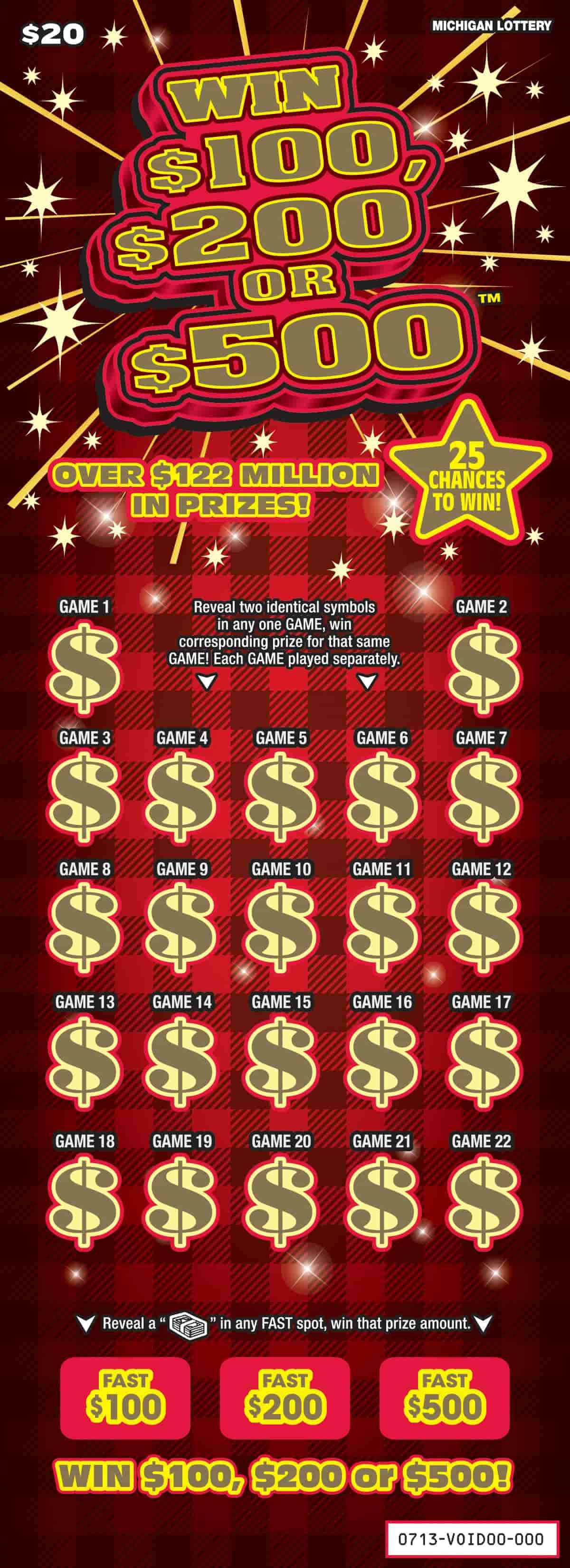 Win $100, $200 or $500 scratch-off ticket