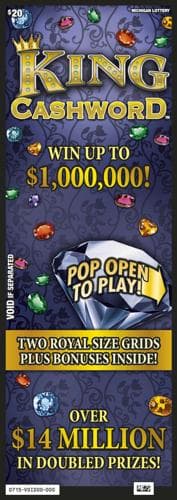 King Cashword scratch-off ticket