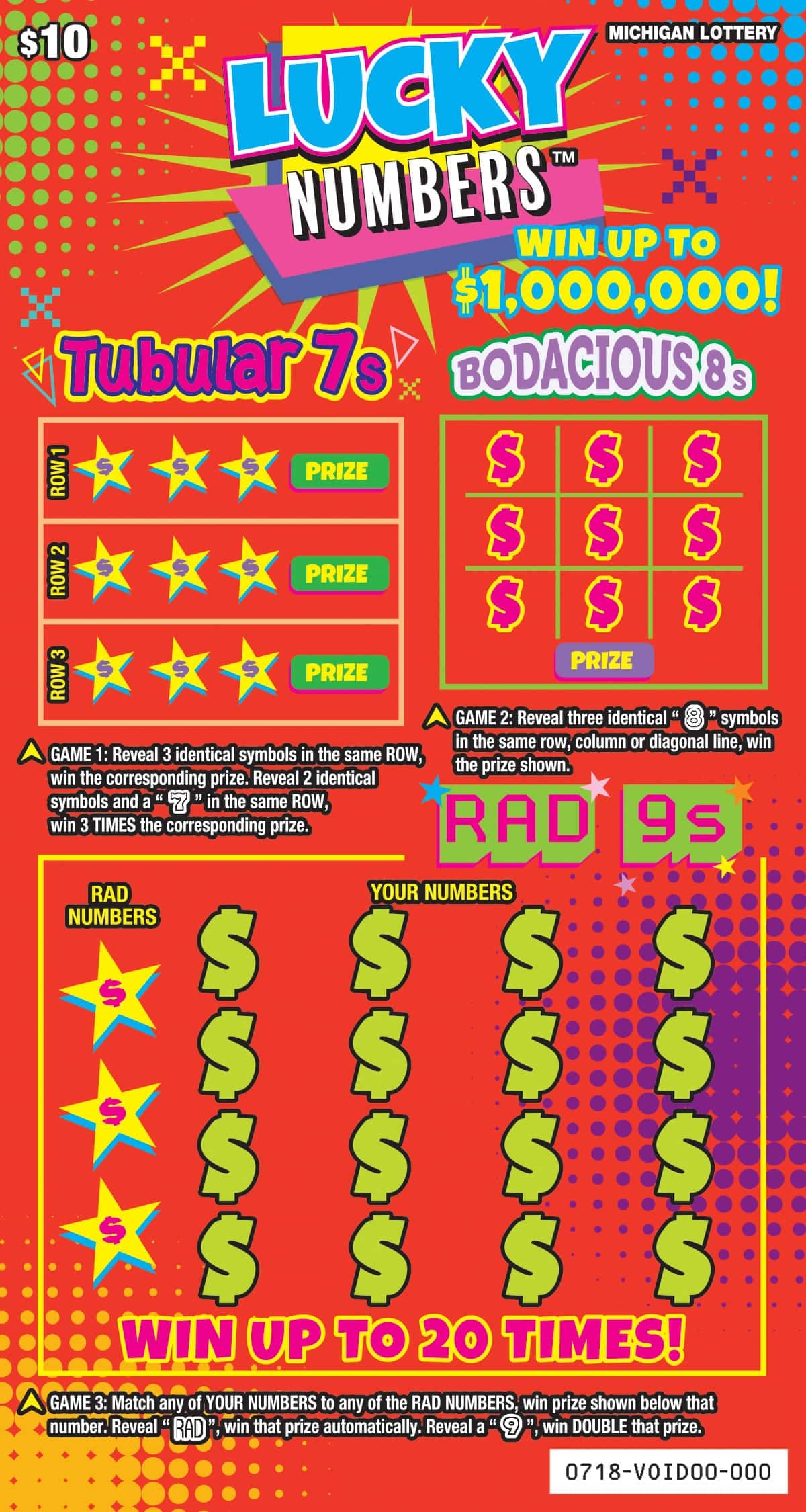 Lucky Numbers scratch-off ticket