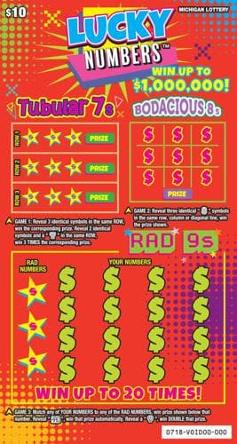 Lucky Numbers scratch-off ticket