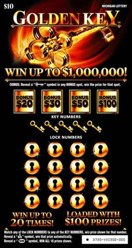 Golden Key scratch-off ticket