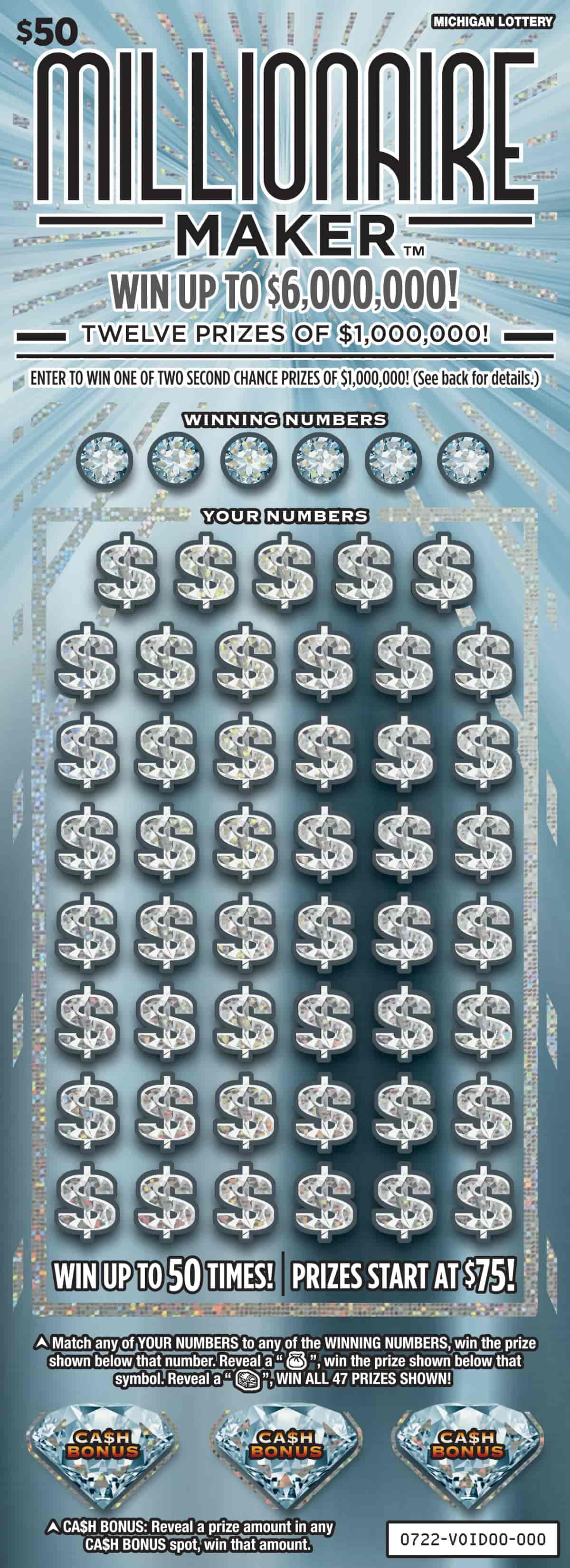 Millionaire Maker scratch-off ticket