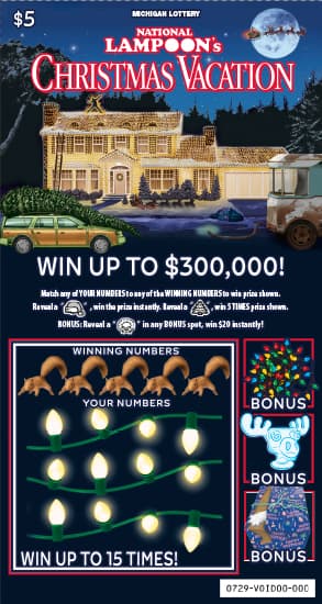 NATIONAL LAMPOON'S CHRISTMAS VACATION scratch-off ticket