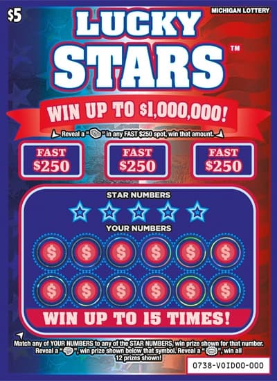Lucky Stars scratch-off ticket