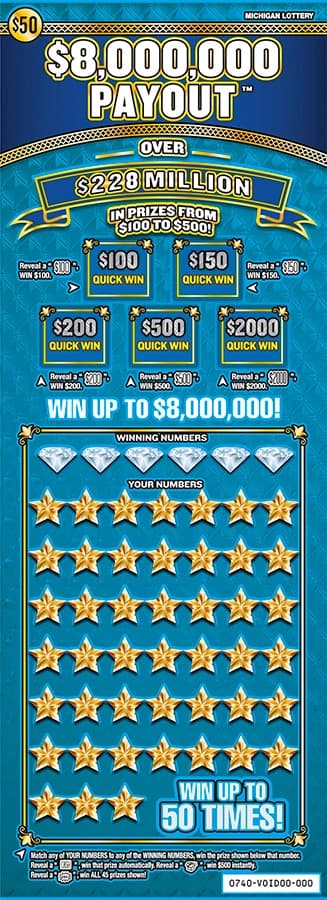 $8,000,000 Payout scratch-off ticket