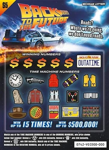 Back To The Future scratch-off ticket