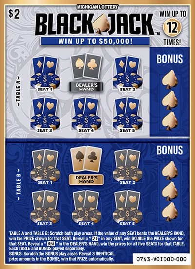 BLACKJACK scratch-off ticket