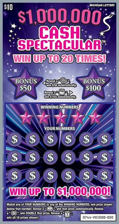 $1,000,000 Cash Spectacular scratch-off ticket