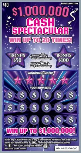 $1,000,000 Cash Spectacular scratch-off ticket