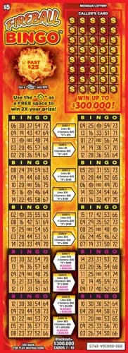 Fireball Bingo scratch-off ticket