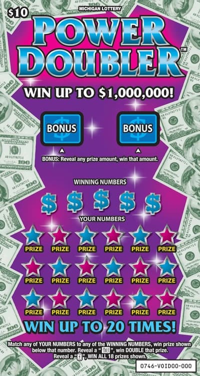 Power Doubler scratch-off ticket