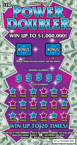 Power Doubler scratch-off ticket