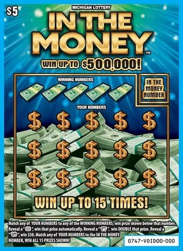 In The Money scratch-off ticket