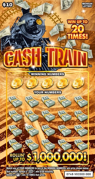 Cash Train scratch-off ticket