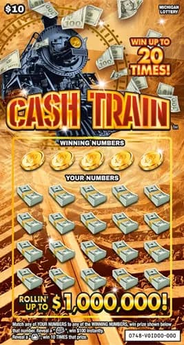 Cash Train scratch-off ticket