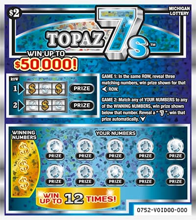 Topaz 7s scratch-off ticket