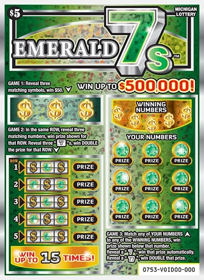 Emerald 7s scratch-off ticket