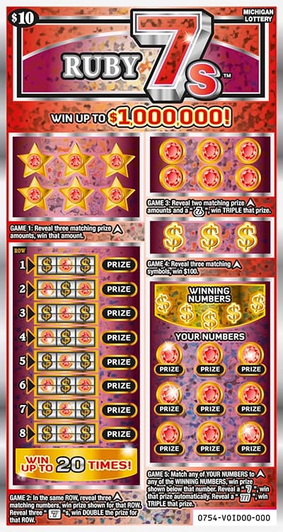 Ruby 7s scratch-off ticket