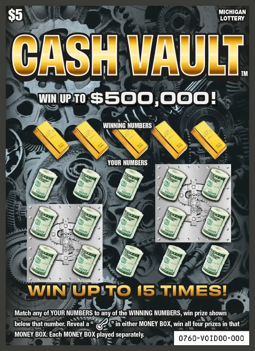 Cash Vault scratch-off ticket