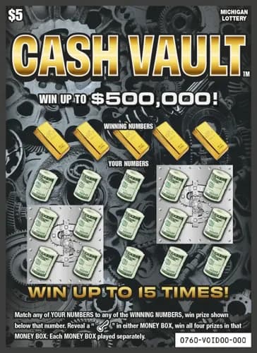Cash Vault scratch-off ticket