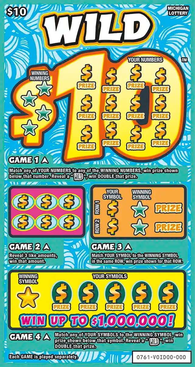 Wild $10 scratch-off ticket