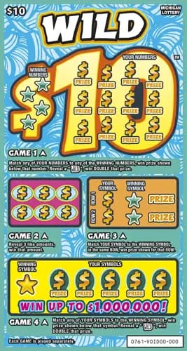 Wild $10 scratch-off ticket