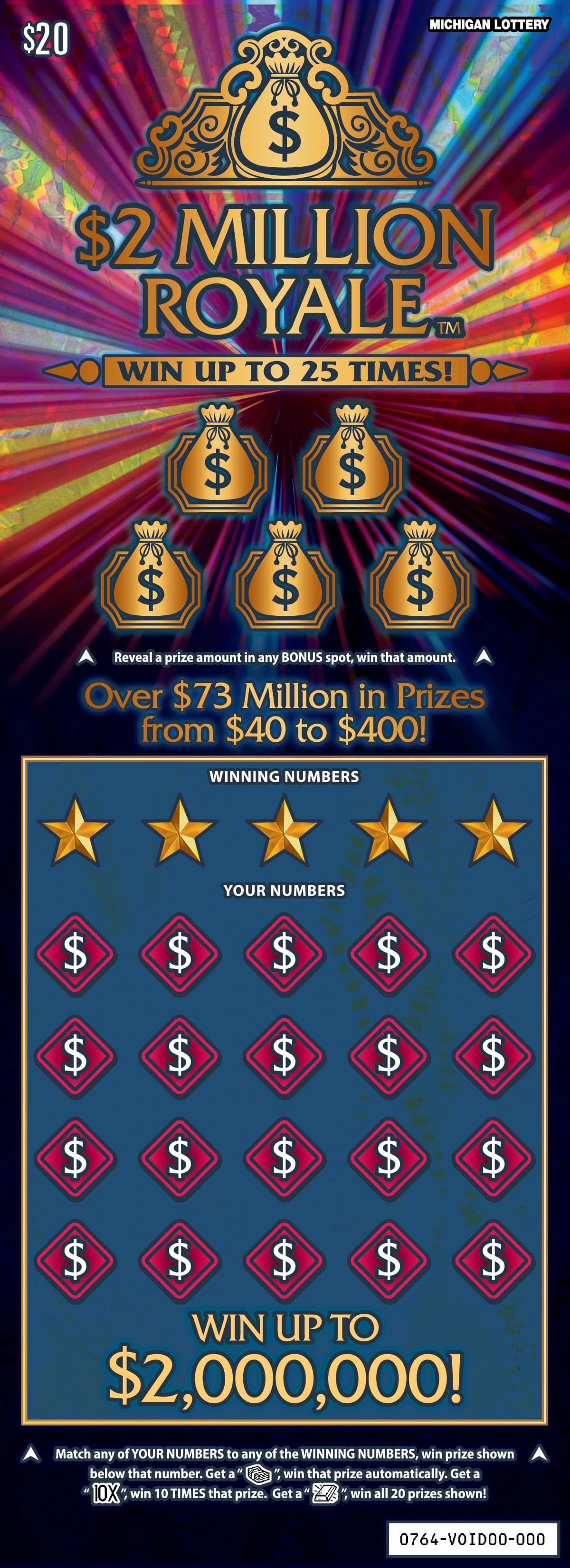 $2 Million Royale scratch-off ticket