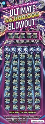 Ultimate $6,000,000 Blowout! scratch-off ticket