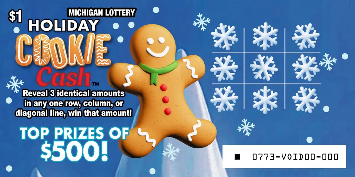 Holiday Cookie Cash scratch-off ticket
