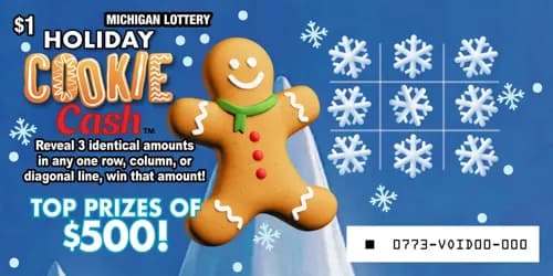 Holiday Cookie Cash scratch-off ticket