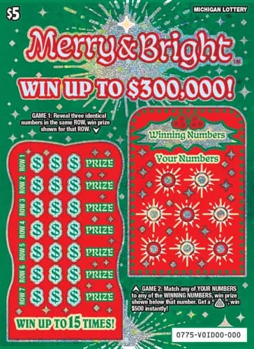 Merry & Bright scratch-off ticket