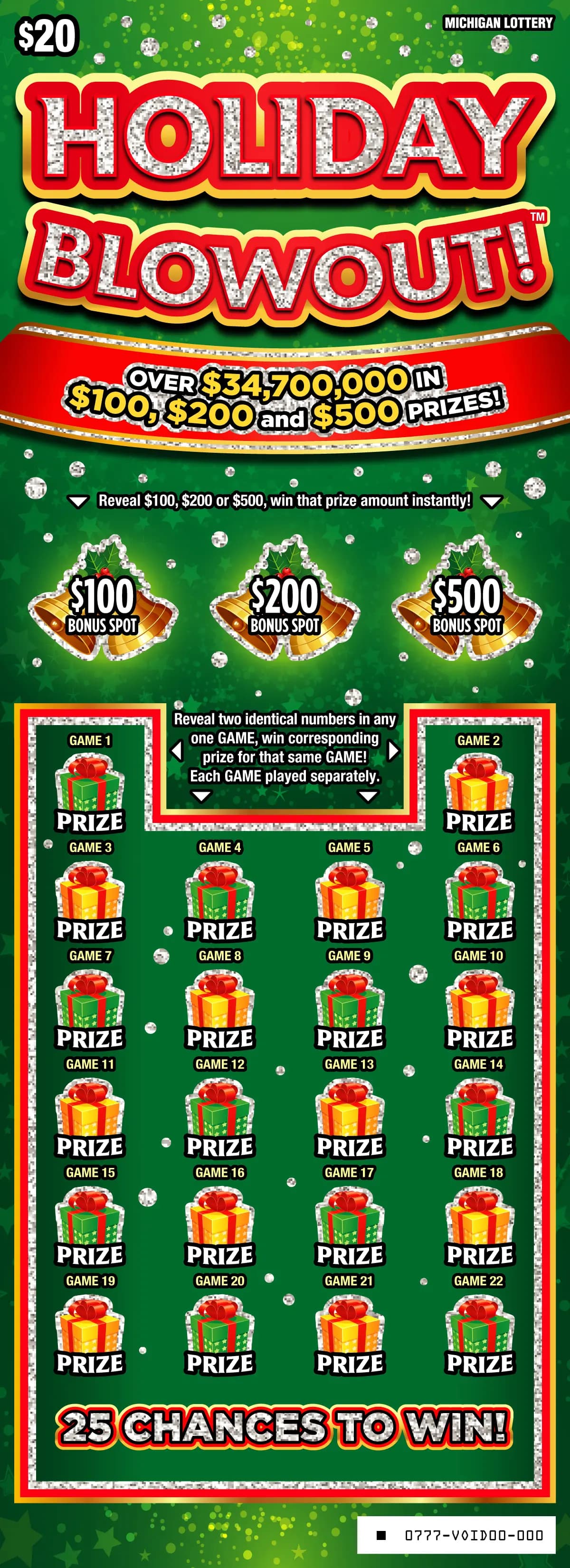 HOLIDAY BLOWOUT! scratch-off ticket