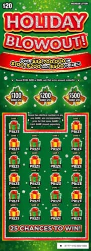 HOLIDAY BLOWOUT! scratch-off ticket