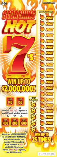 Scorching Hot 7's scratch-off ticket