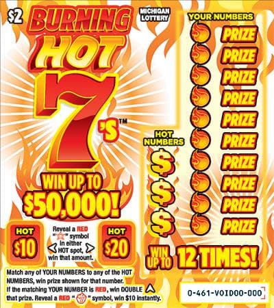 Burning Hot 7's scratch-off ticket