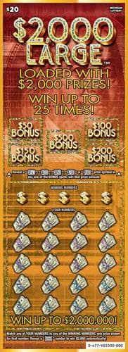 $2,000 Large scratch-off ticket