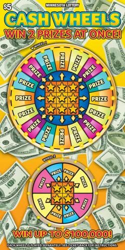 Cash Wheels scratch-off ticket