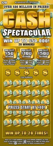 Cash Spectacular scratch-off ticket