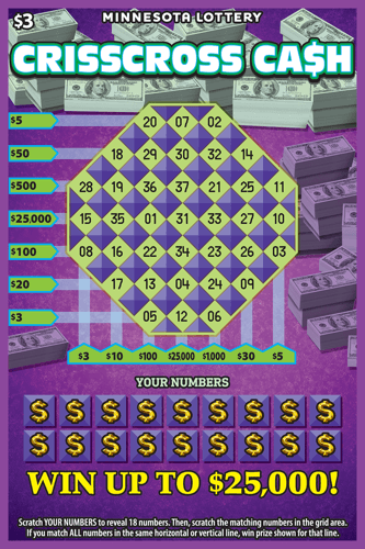 Crisscross Cash scratch-off ticket