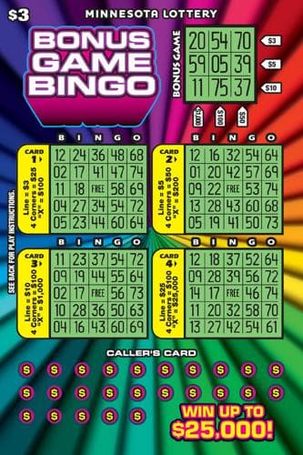 Bonus Game Bingo scratch-off ticket