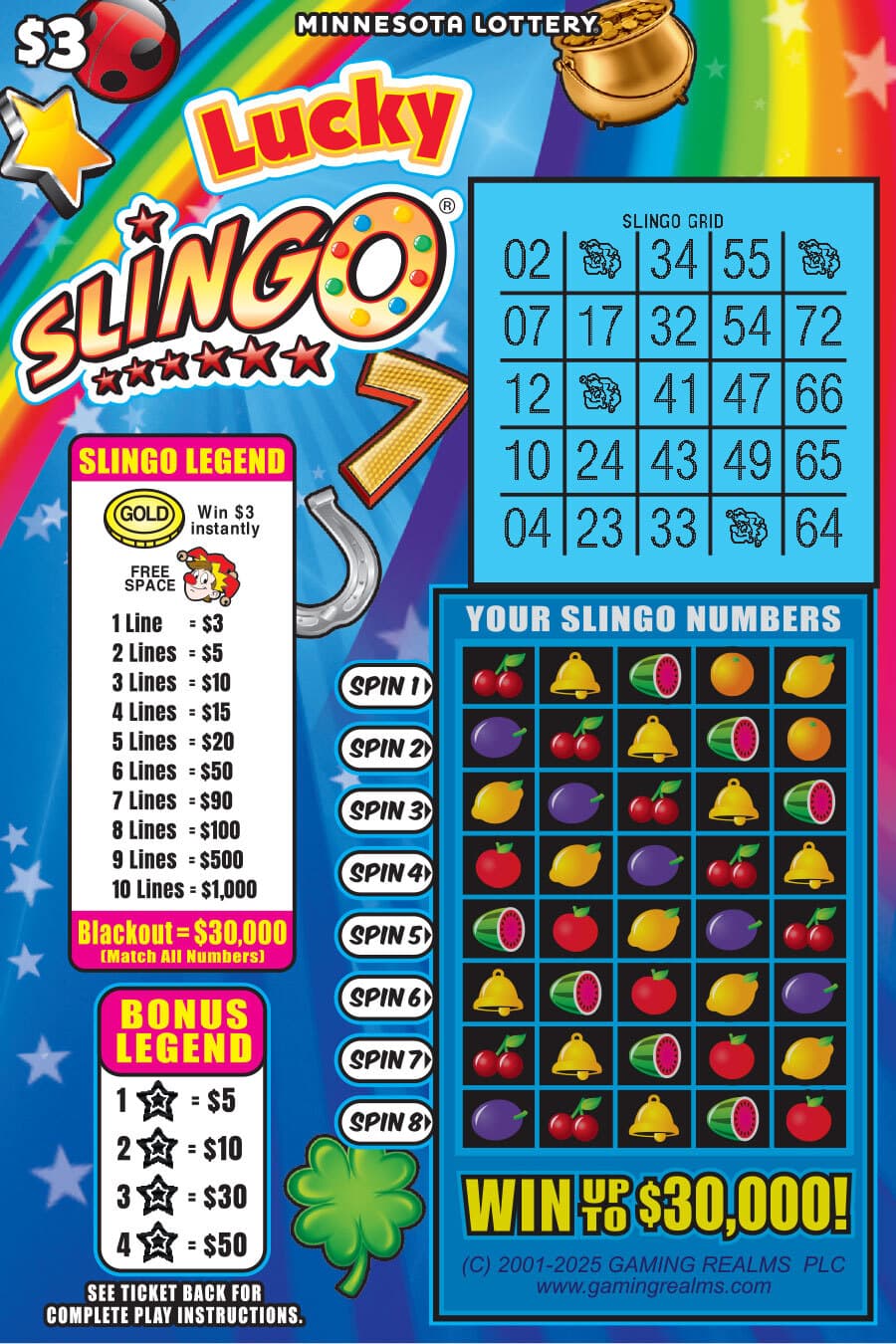 Lucky Slingo scratch-off ticket