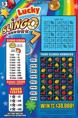Lucky Slingo scratch-off ticket