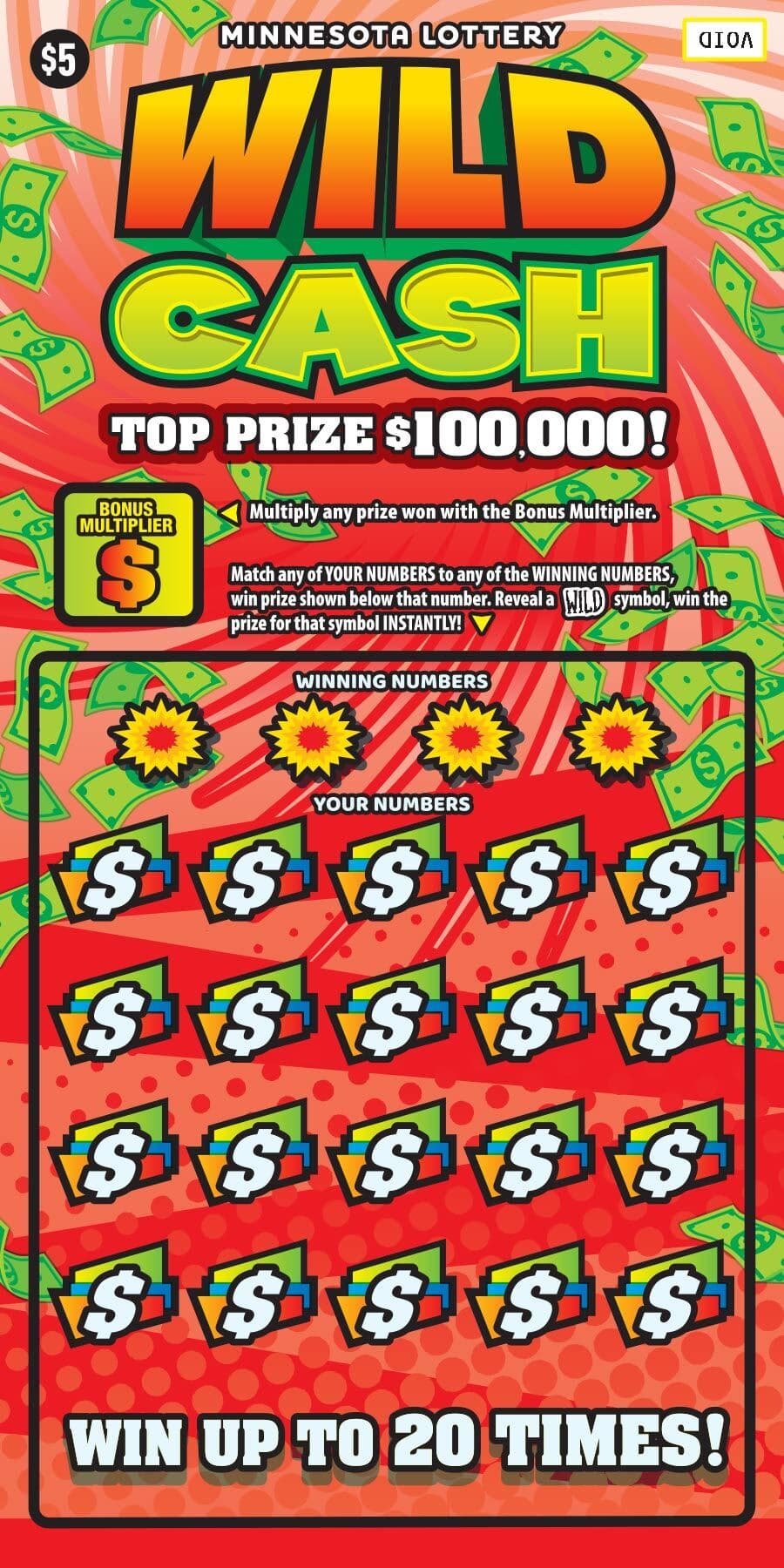 Wild Cash scratch-off ticket