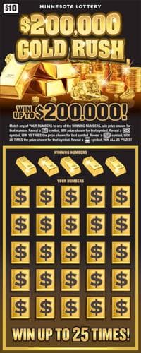 $200,000 Gold Rush scratch-off ticket