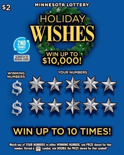 Holiday Wishes scratch-off ticket