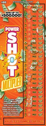 Power Shot Multiplier scratch-off ticket