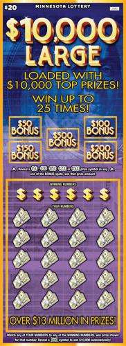 $10,000 Large scratch-off ticket