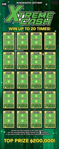 Xtreme Cash scratch-off ticket