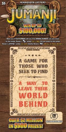 Jumanji scratch-off ticket