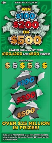 Win $100, $200, or $500 scratch-off ticket